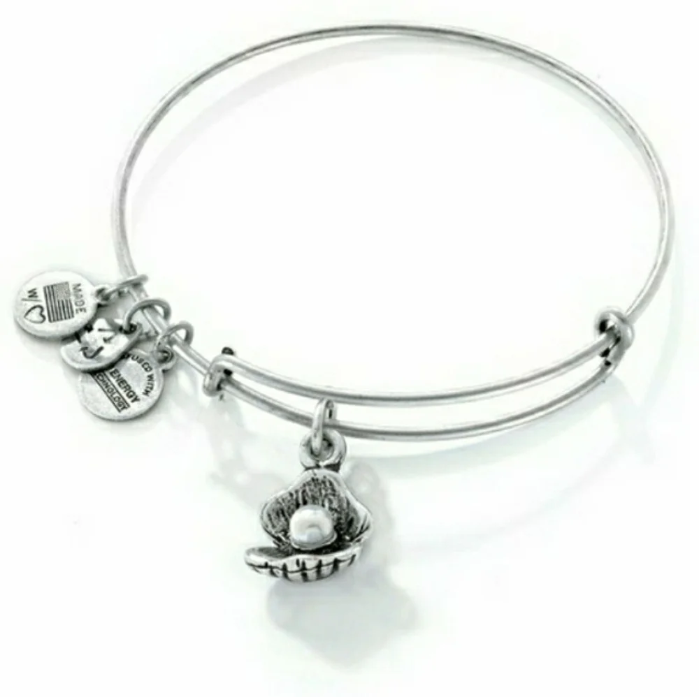 2 Pk Alex and Ani Silver & Grey Beaded Bracelets